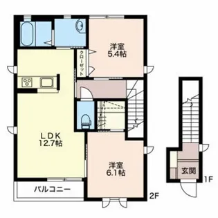 セピアコート常磐城B棟【2階】の間取り