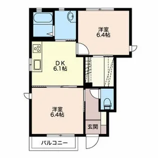 セピアコート常磐城B棟【1階】の間取り