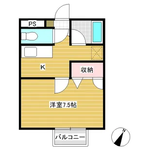ハイツハープB【1階】の間取り
