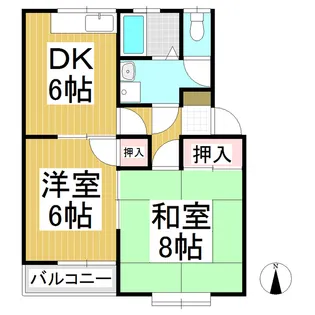 フラワーコーポA・B【A203号室】の間取り