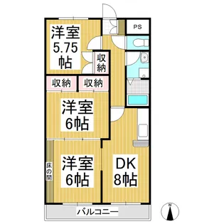 神科グランドマンション【403号室】の間取り