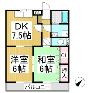 マンションプリムローズ【403号室】の間取り