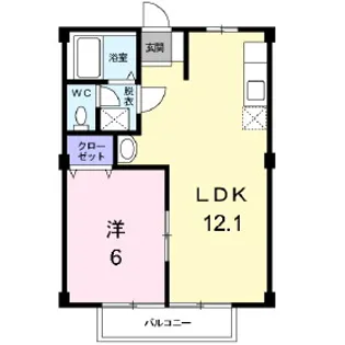 エスペランサ大吹【1階】の間取り
