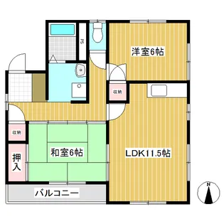 コーポ上原【102号室】の間取り