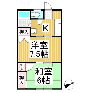 グランドハイツ坂城【203号室】の間取り