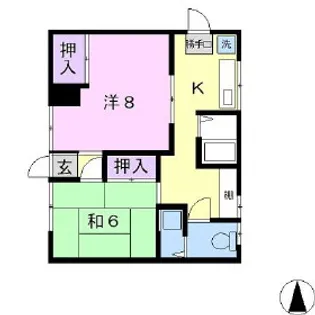 レヂデンス常田【201号室】の間取り