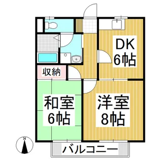 T・ハイツ中之条【202号室】の間取り
