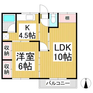 国分コーポ【F号室】の間取り