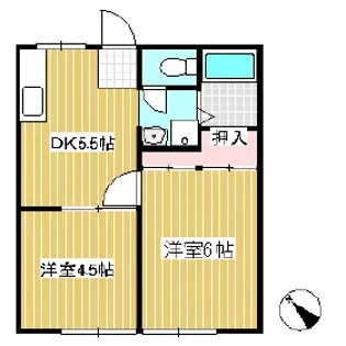 グラスコートR【B号室】の間取り