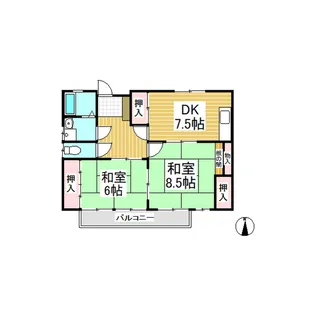 長野県上田市上田【アパート】の間取り