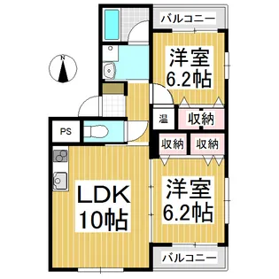 古戦場公園ローズマンション【102号室】の間取り