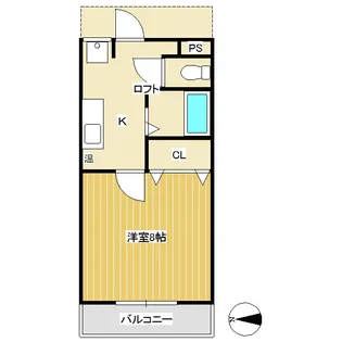 ハーベスト常入【203号室】の間取り