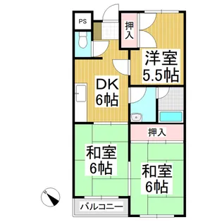 長瀬ロイヤルレジデンスA棟【402号室】の間取り