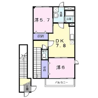 グランドステージしなのA【2階】の間取り