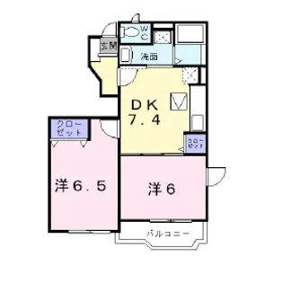 チェリータウンA【1階】の間取り