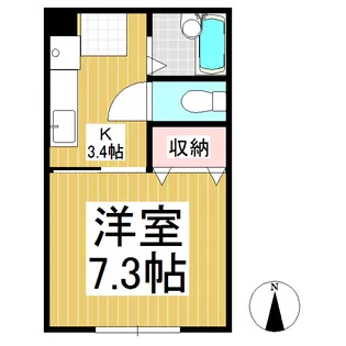 コーポおもだか【201号室】の間取り