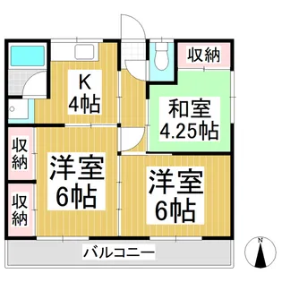 ラフォーレ国分【202号室】の間取り