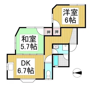 レジデンス常入Ⅰ【201号室】の間取り