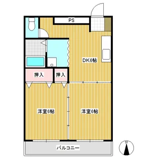 東信ハイツE棟【102号室】の間取り