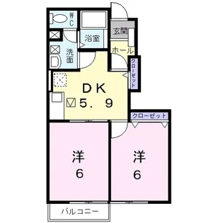 コンフォーレOSADA【103号室】の間取り