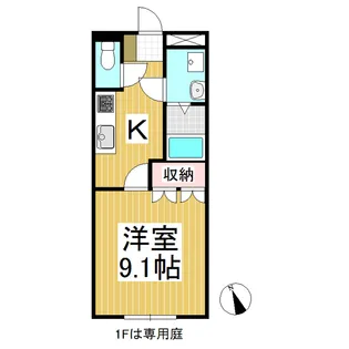 アドバンス・エム【1階】の間取り