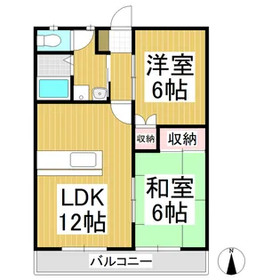 ハーベスト西上田【202号室】の間取り