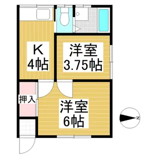 ラセーヌ中央【101号室】の間取り