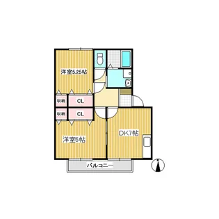 エスティアム柳町【201号室】の間取り