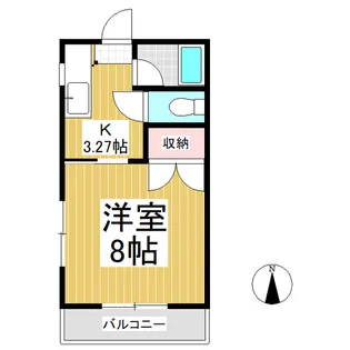 ハイデンス秋和【201号室】の間取り