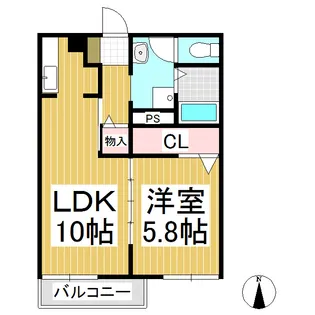 ル・シャーレ古里【2階】の間取り