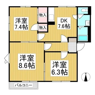 ノーザンフレグランスB【101号室】の間取り