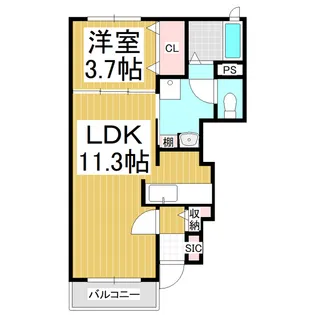 カーサ・モンターニャ I【101号室】の間取り