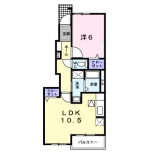 カーサ エレガンテB【1階】の間取り