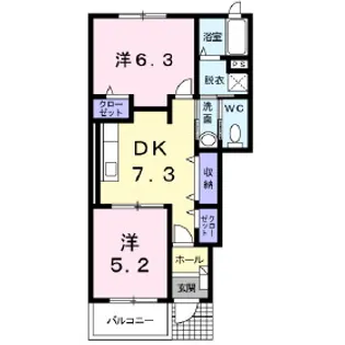 カーサ・プリート【1階】の間取り