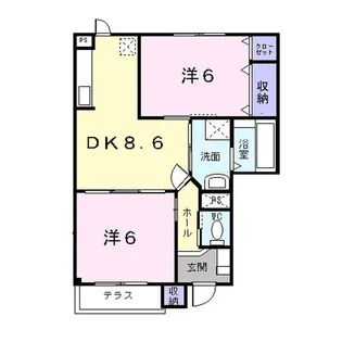 フォンテーヌB【1階】の間取り