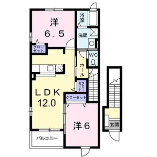 エンジェルゲートB【2階】の間取り