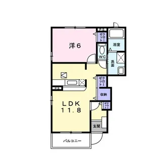 カルティエトゥールB【1階】の間取り