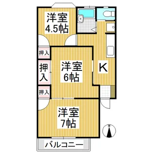 サンリバーサイド【2-101号室】の間取り