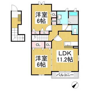 ステージメアラスB【203号室】の間取り