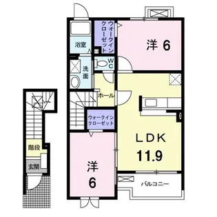 ジャスティスA【2階】の間取り