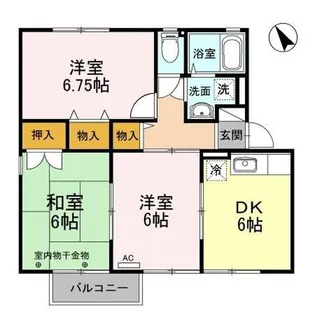 アスティオン【A202号室】の間取り