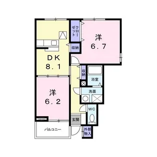 イリーデ上田B【1階】の間取り