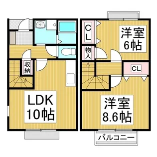 長野県上田市上田【テラスハウス】の間取り