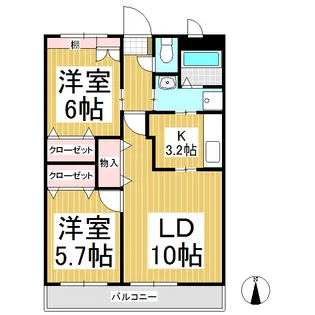 メゾンカーム【1階】の間取り