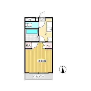 キャッスルヨシカワB【101号室】の間取り