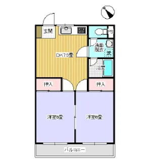 サンハイツ 1【203号室】の間取り