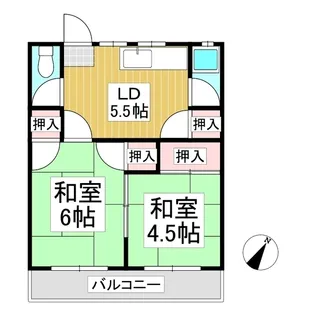 コーポ近津【E号室】の間取り
