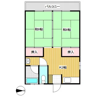 山口コーポ【A号室】の間取り
