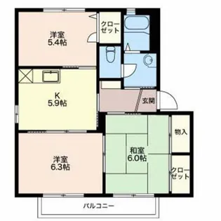 バリュージュもえぎ【2階】の間取り