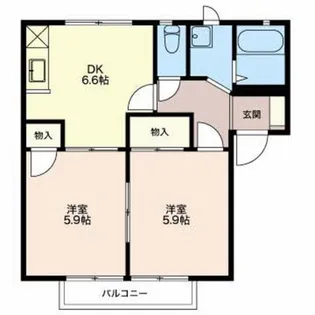 コマバハイムA【2階】の間取り